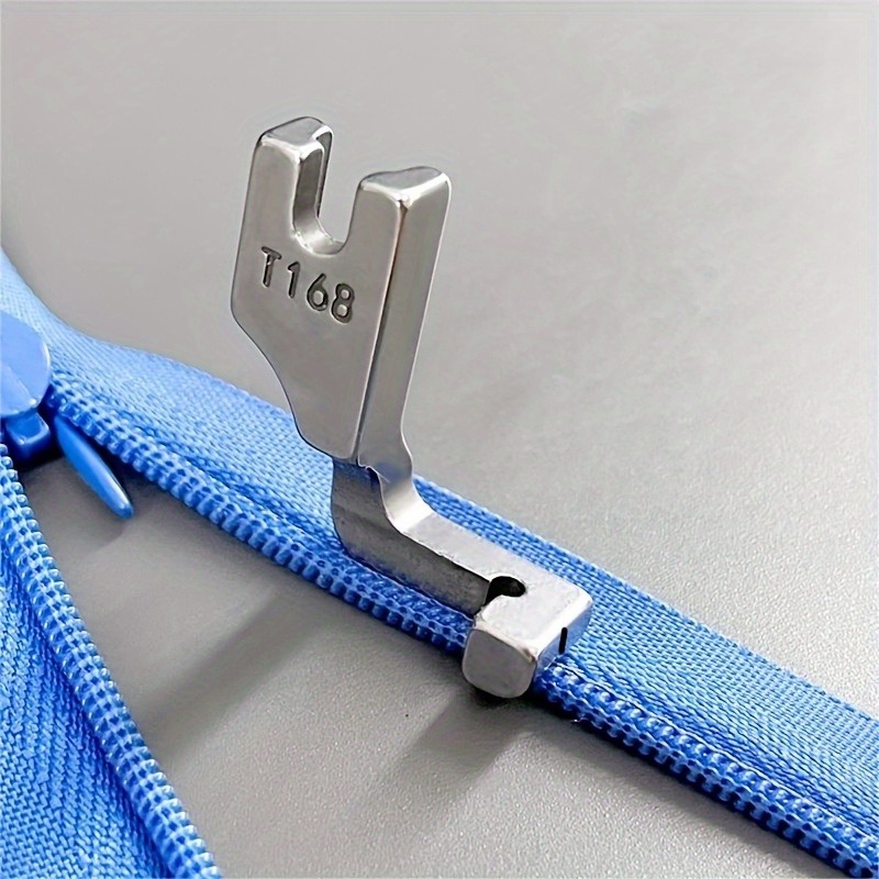 Sewing Tt - 工業用スチール製T168ミシン押さえ金具、片面ジッパー押さえ金具、インビジブルジッパー用アタッチメント、シルバーグレー（ほとんどのM…に適合）
