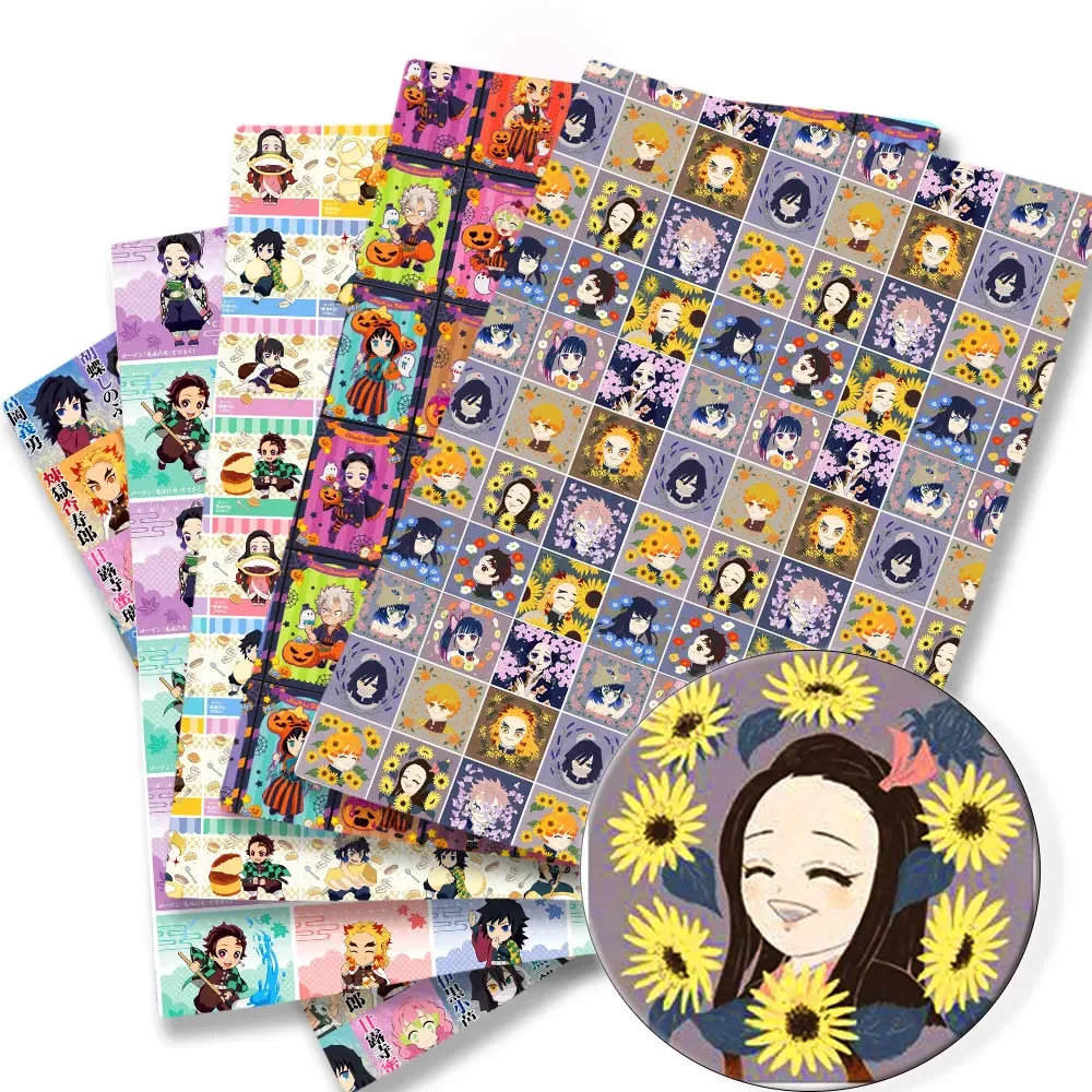 Sewing Production - 140x50CM アニメ漫画プリント生地 DIY漫画ポリエステル/綿100%/サテン生地 パッチワークティッシュ キッズソーイング ドールカーテン