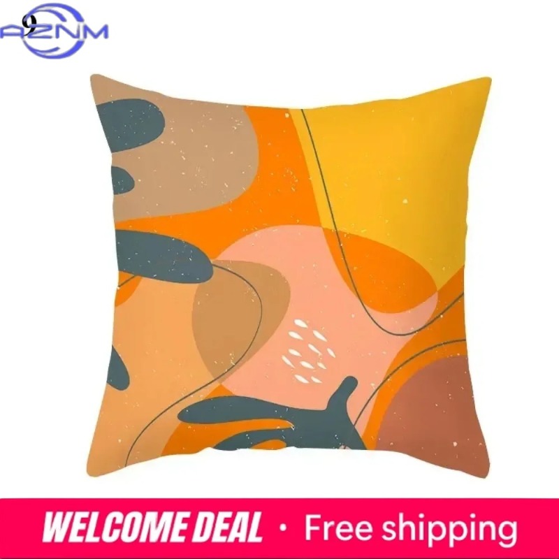 ボヘミアンオレンジ抽象柄クッションカバー、ミッドセンチュリー - Century Textile & Sewing Supply Saskatoon Sk のレビューと価格