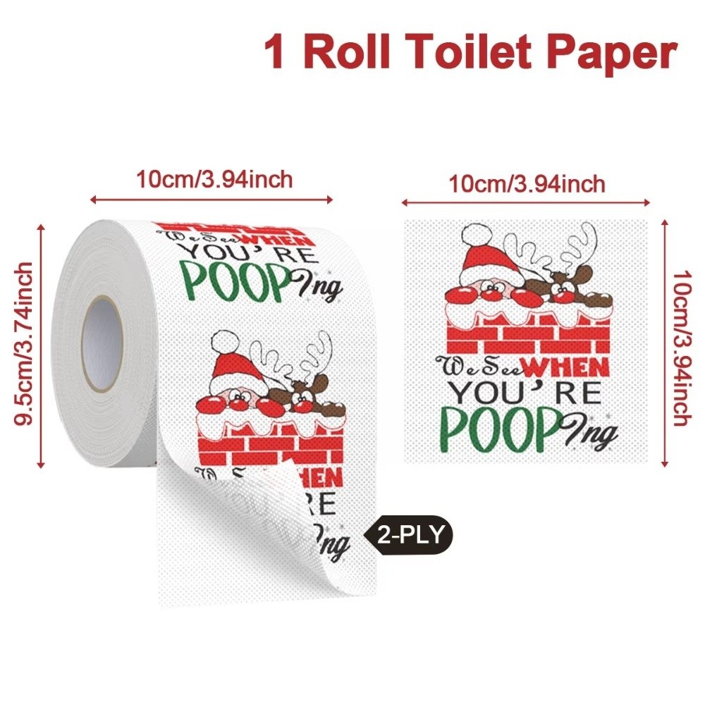 サンタプリントのクリスマストイレットペーパー クリスマスツリ - Pattern Tissue Paper のレビューと価格