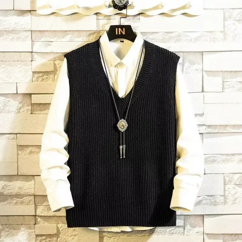 メンズ服 Vネック 無地 ベスト ニット セーター 男性用  - Sewing Vest のレビューと価格
