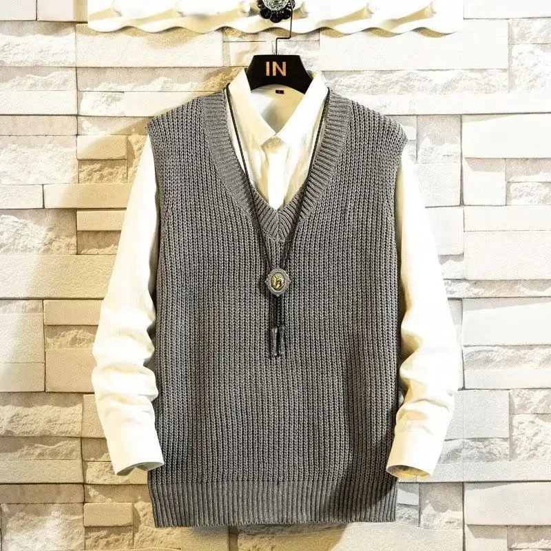 メンズ服 Vネック 無地 ベスト ニット セーター 男性用  - Sewing Vest のレビューと価格