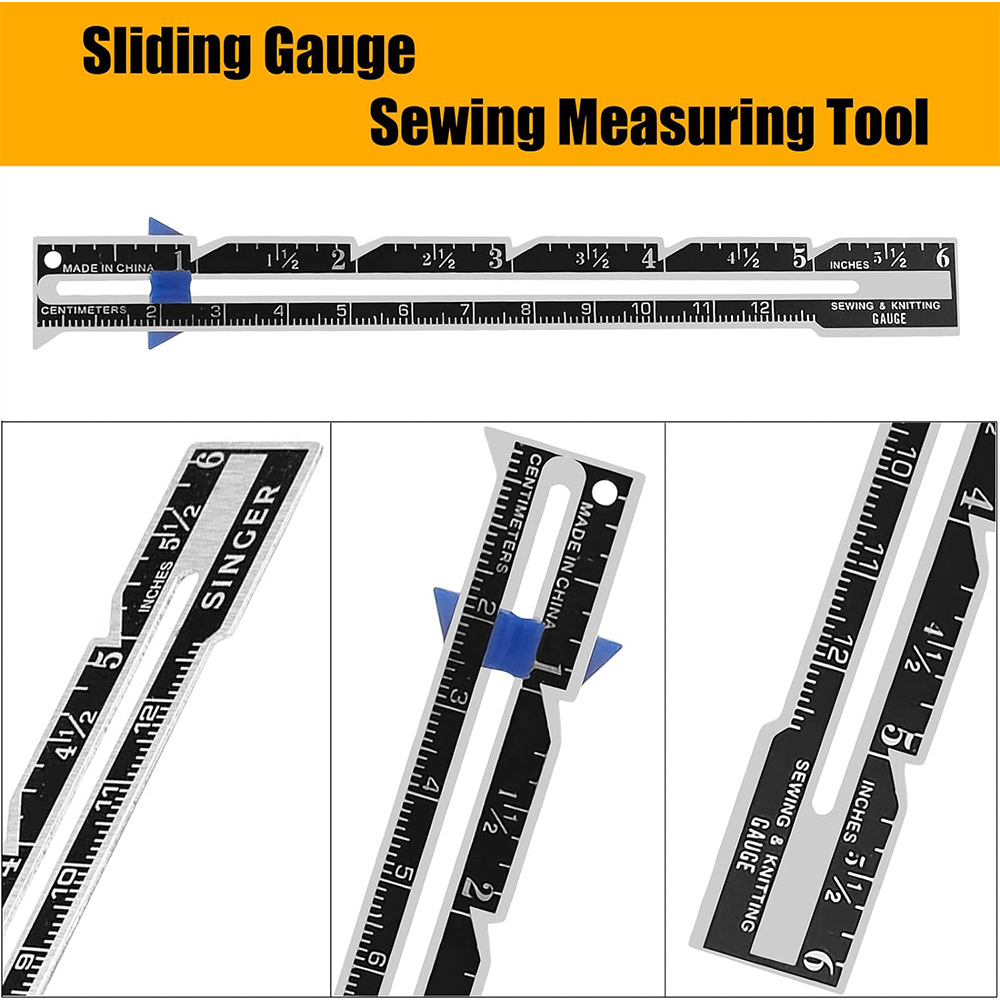 5-in-1 スライディングゲージ測定ツール多機能プラスチッ - Sewing Gauge Ruler のレビューと価格