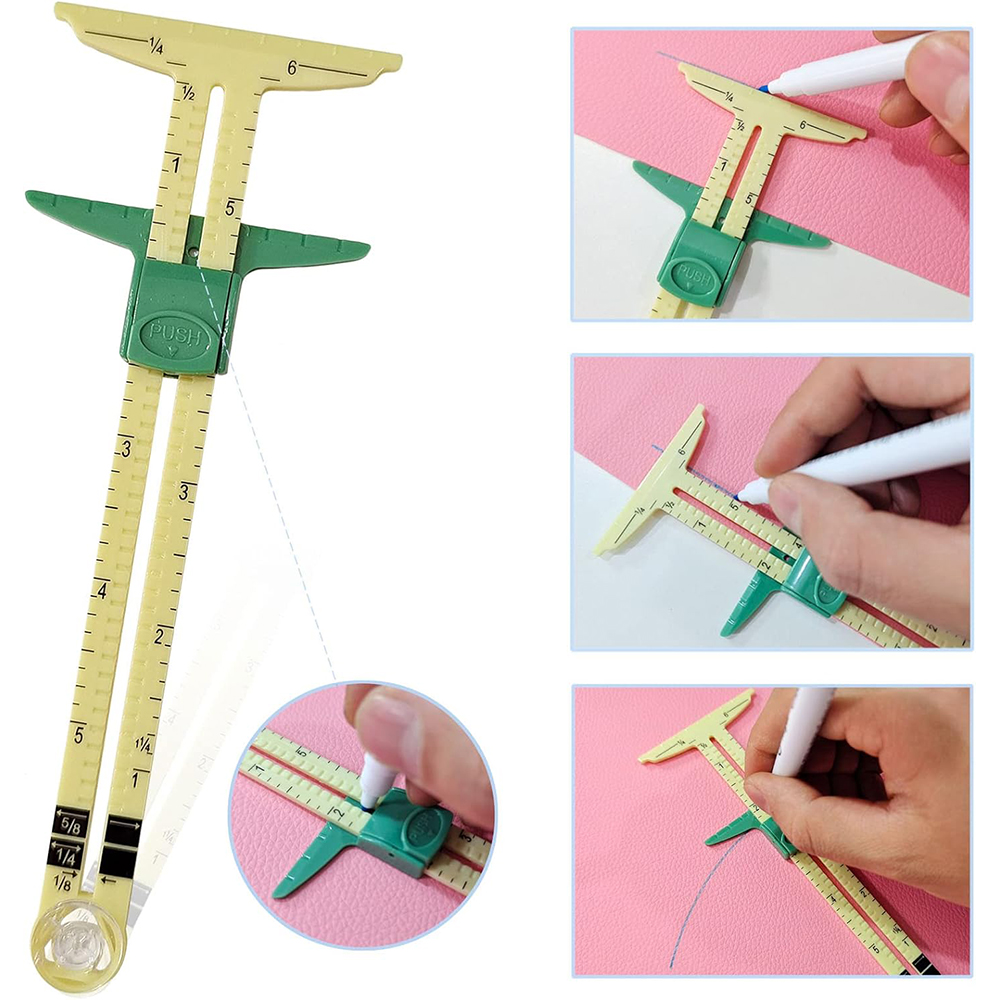 5-in-1 スライディングゲージ測定ツール多機能プラスチッ - Sewing Gauge Ruler のレビューと価格