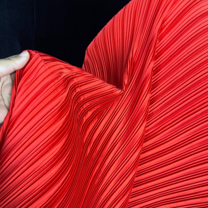 ストレッチイミテーションシルクプリーツ生地、ボックスプリーツ - Sewing Fabric のレビューと価格