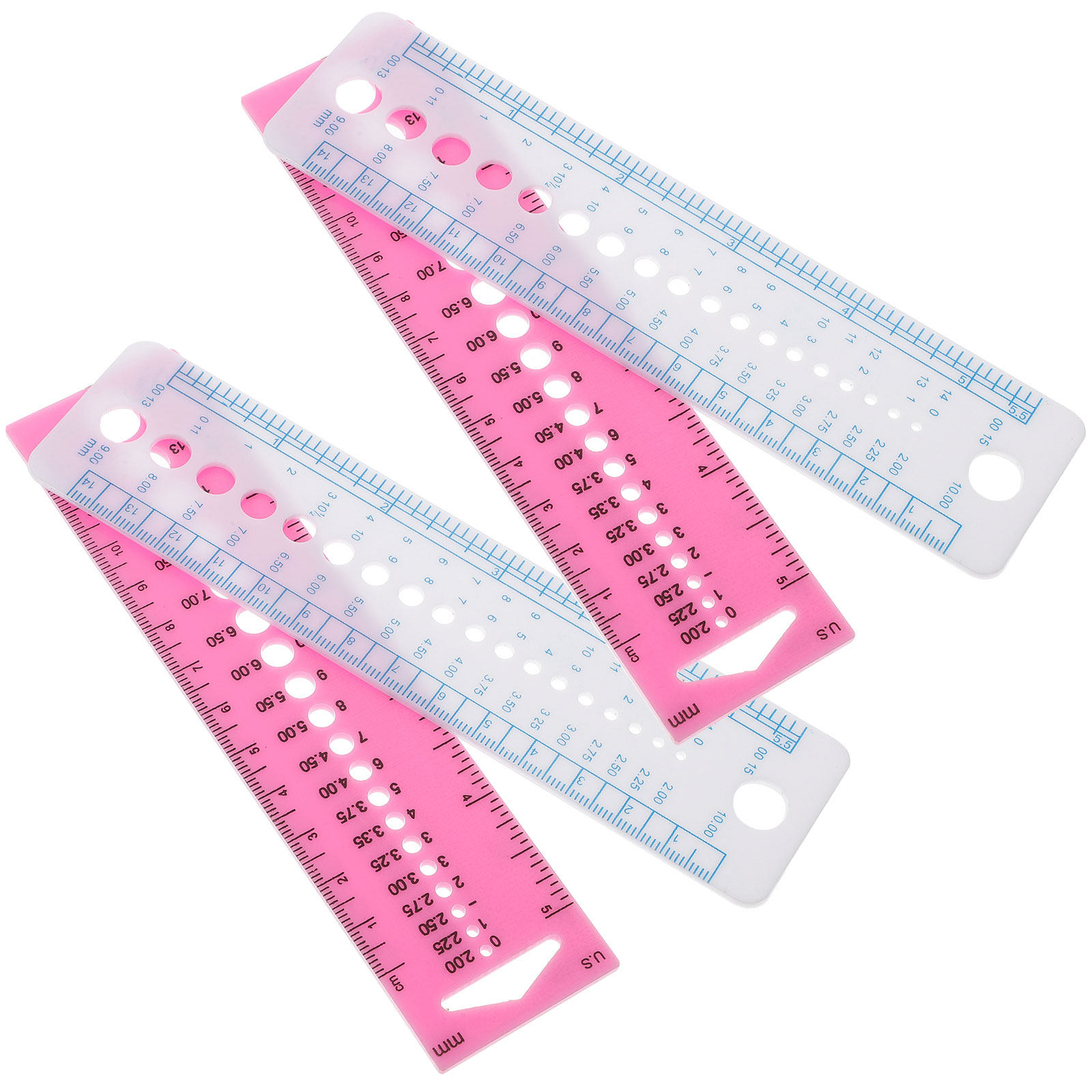 4個入り編み針ゲージツール プラスチック製測定定規 ポータブ - Sewing Gauge Ruler のレビューと価格
