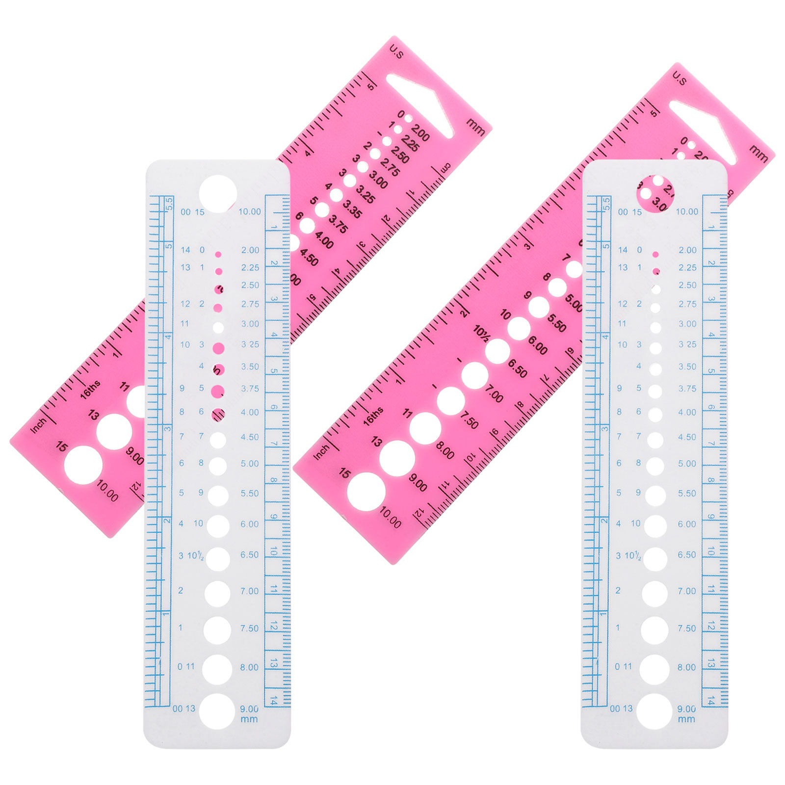 4個入り編み針ゲージツール プラスチック製測定定規 ポータブ - Sewing Gauge Ruler のレビューと価格
