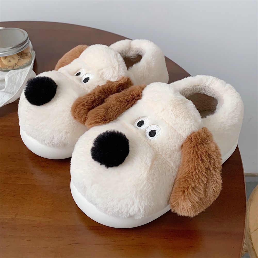 Size36-45抱擁犬スリッパ女の子ふわふわ暖かいスライド - Sewing Cotton のレビューと価格