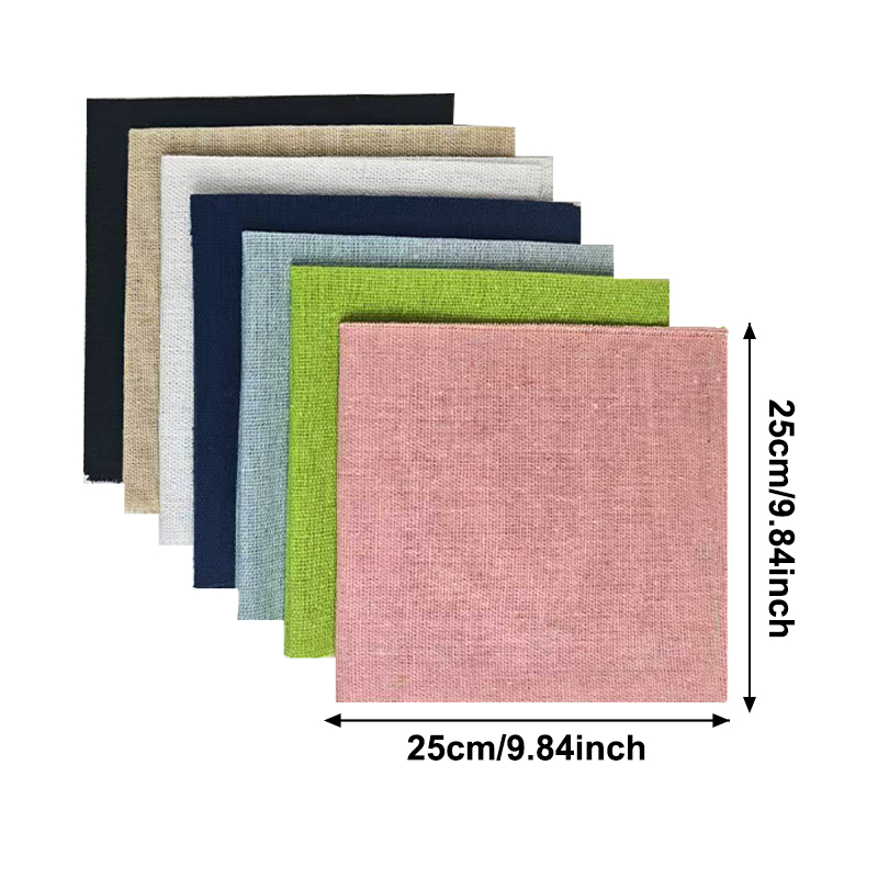 25×25cmのリネン生地7点セット、天然リネン正方形生地、 - Is Sewing Textile Art のレビューと価格