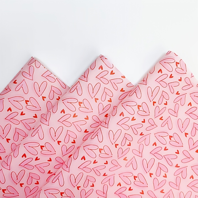 50枚入り明るいピンクのハート柄ティッシュ包装紙＆ハート柄  - Pattern Tissue Paper のレビューと価格