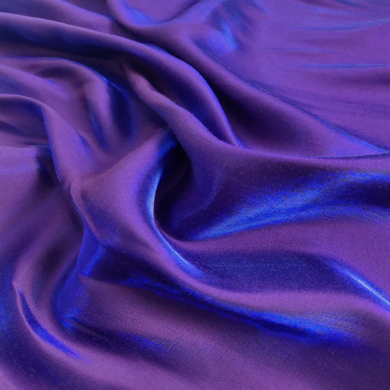 グラデーションカラー変化ガラスシルクサテン生地光沢のあるクリ - Sewing Fabric のレビューと価格