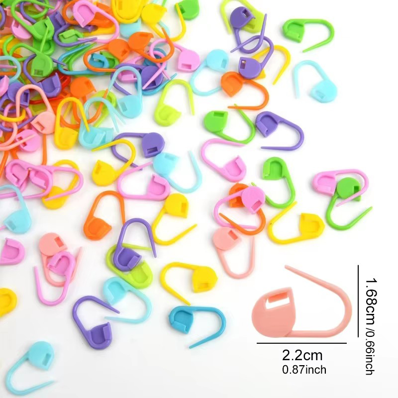 100 個カラー小さなクリップ縫製用品編み物かぎ針編みロック - Sewing Production のレビューと価格