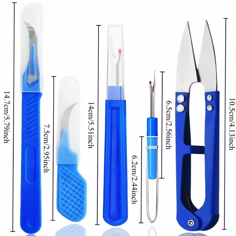 5個入り縫い目切り取り器セット、ステッチ糸取り器、ハサミ付き - Seam Ripper Tool のレビューと価格