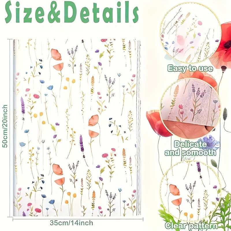 20枚 ラベンダープリント ギフト包装紙 ティッシュペーパー - Pattern Tissue Paper のレビューと価格